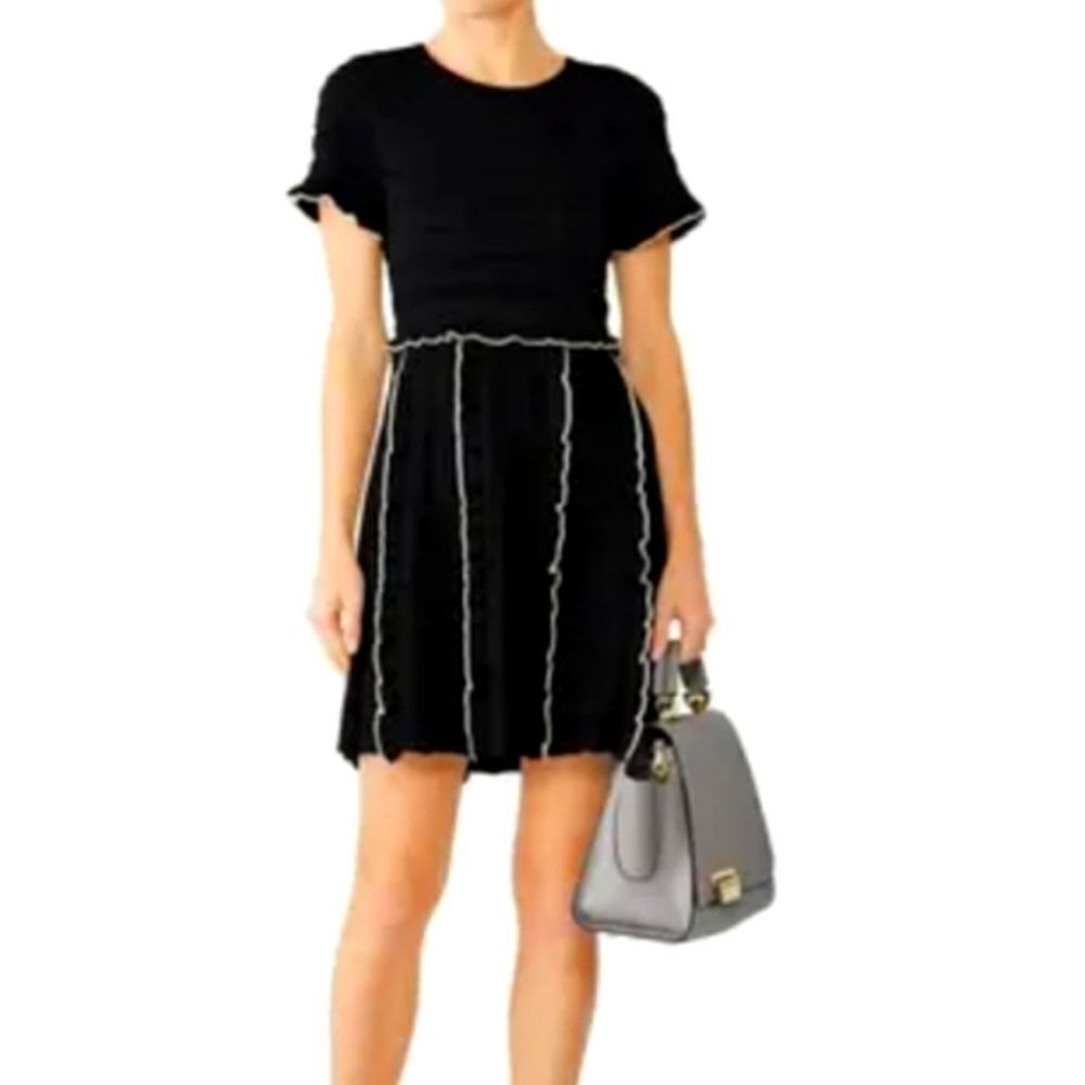 Parker Lenny knit ruffled cocktail dress